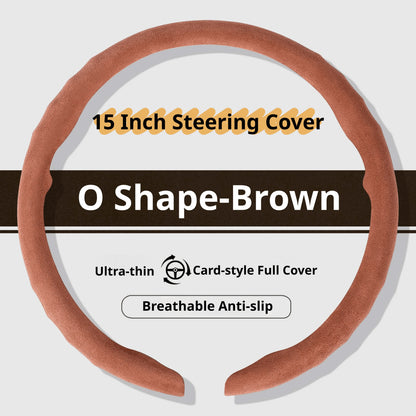 Genesis Ultrasuede Steering Wheel Cover - Round Shape / Brown