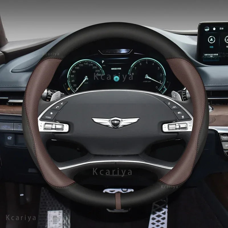 Genesis Round Leather Steering Wheel Cover