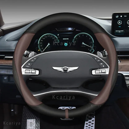 Genesis Round Leather Steering Wheel Cover