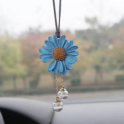 Daisy Car Rearview Mirror Pendant – Cute Floral Hanging Ornament