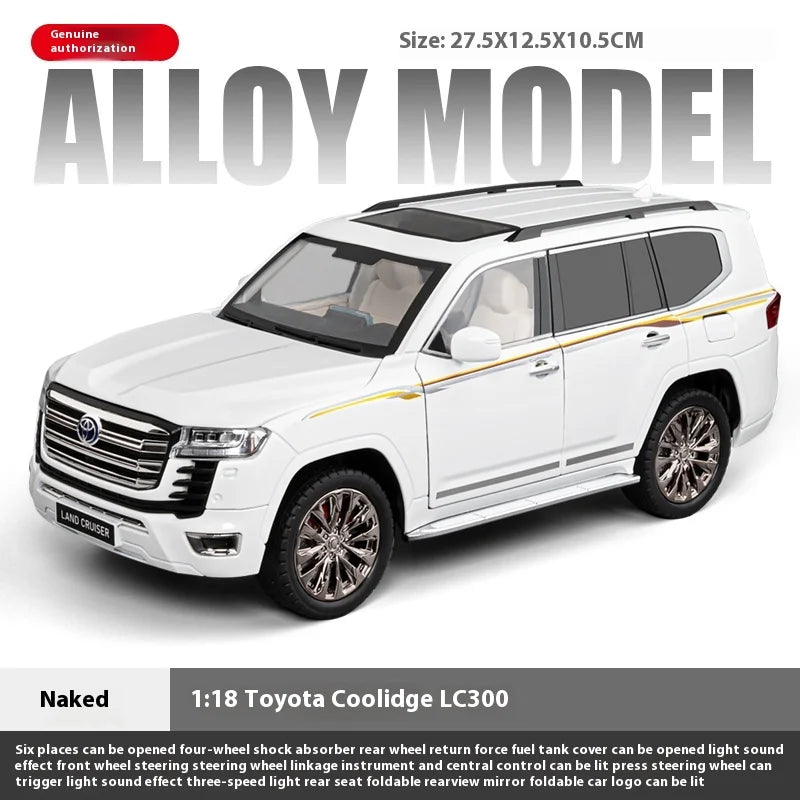 Toyota Land Cruiser LC300 – Alloy Diecast SUV Model Car - white