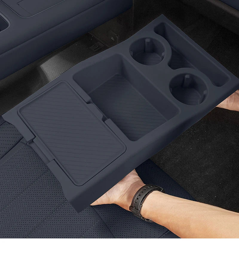 For BYD Ti7 Leopard Titanium 7 Accessories 2025 2026 Center Console Storage Box Double Layer Silicone Water Cup Storage Box