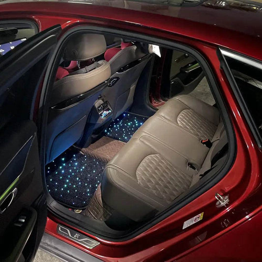 Fiber Optic Twinkle Star Car Mats – Waterproof LED Rugs with APP & Remote Control - 2PCS front mats