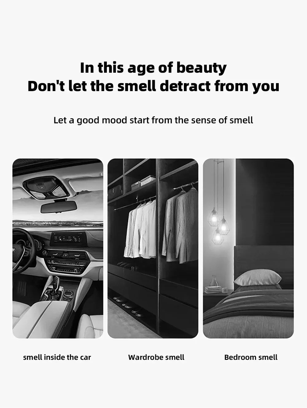 White Flower Hanging Car Air Freshener Perfume - A