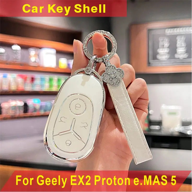 Geely EX2 Proton e.MAS 5 silicone key fob cover with keychain