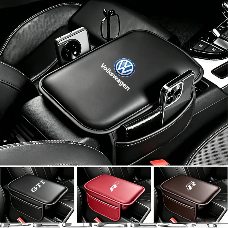 Volkswagen PU Leather Armrest Cushion Storage
