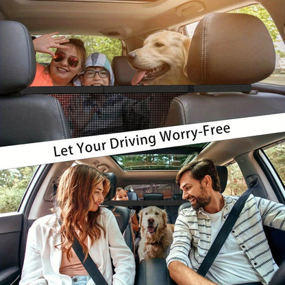 21x21 Adjustable Car Dog Barrier Net - Backseat Pet Safety Fence
