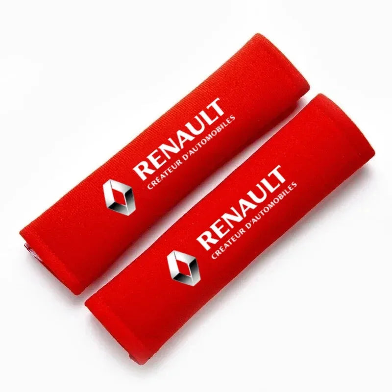 Renault Car Neck Pillow & Seat Belt Shoulder Pad - 2PCS Red Seat Belt Pad