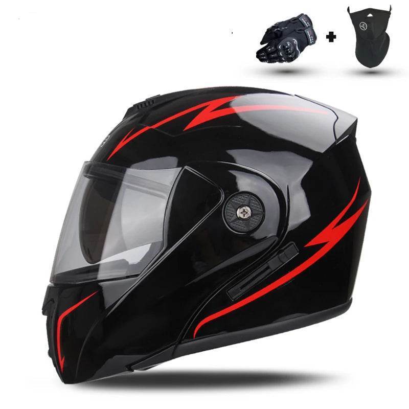 Modular Double Lens Flip-Up Motorcycle Helmet with Visor - 13 / S