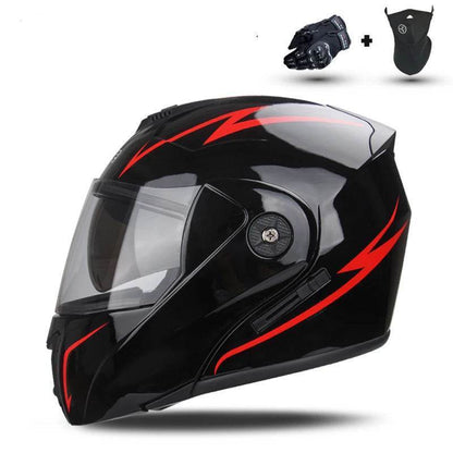 Modular Double Lens Flip-Up Motorcycle Helmet with Visor - 13 / S