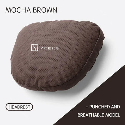 Zeekr Car Headrest & Lumbar Support Pillow - headrest brown