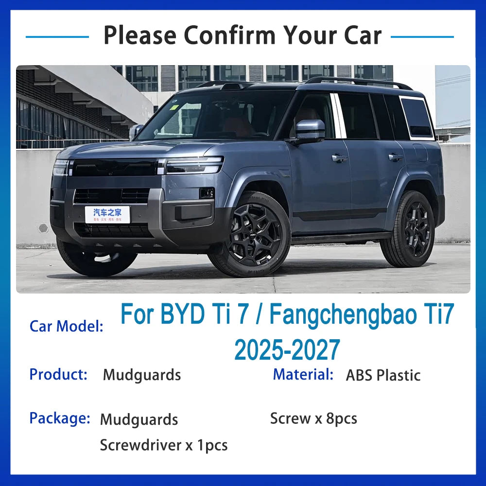 BYD Ti7 Mud Flaps and Splash Guards