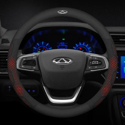 Chery Tiggo Karbonfiber Semsket Skinn Rattrekk
