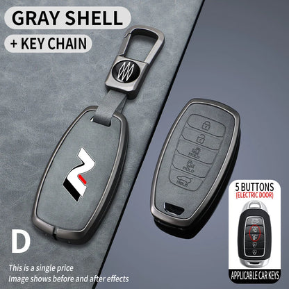 Metal Leather Car Key Case for Hyundai I30 Ix35 Kona Encino Solaris
