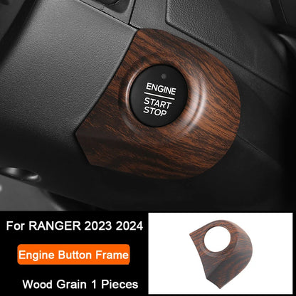 Ford Ranger Wildtrak Wood Grain Trim - Engine Button Frame