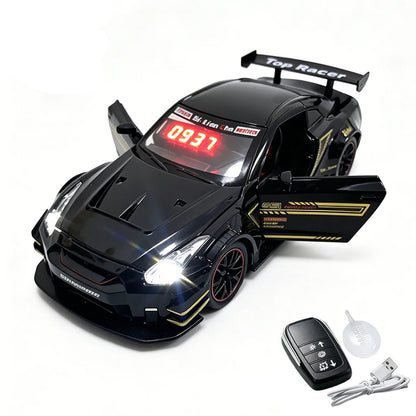 GTR Sports Car Alarm Clock with Engine Sound & Mist Sprayer Desktop Decor