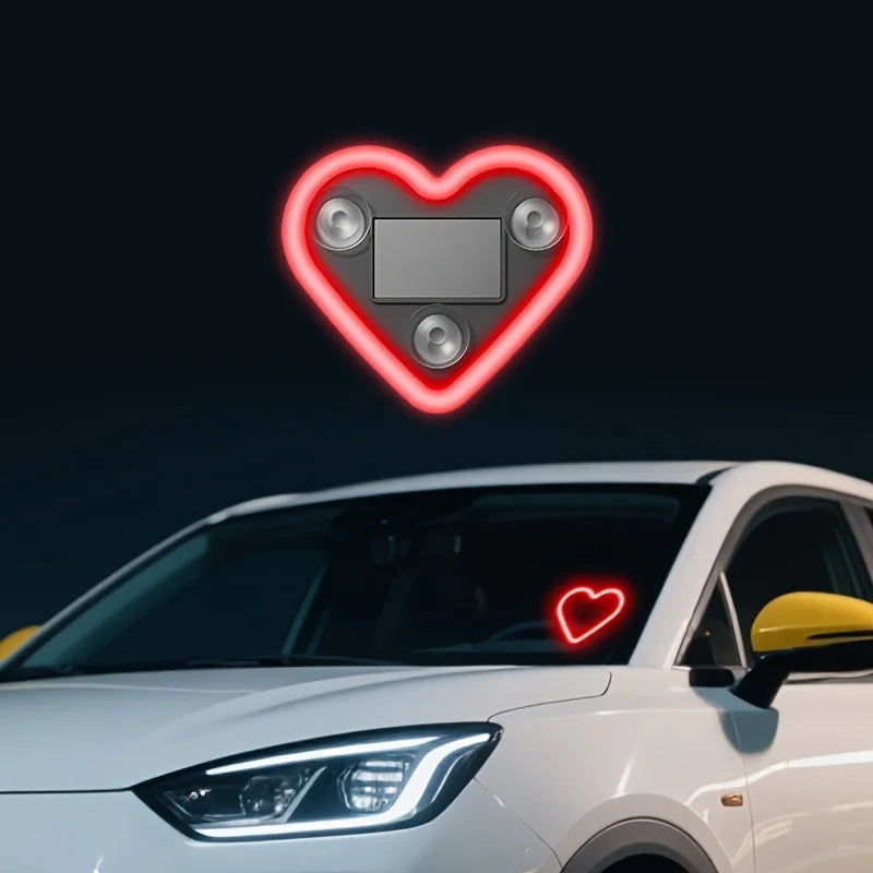 Solar LED Heart Car Window Light