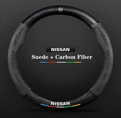 Nissan Carbon Fiber Suede Steering Wheel Cover