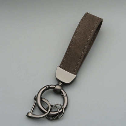 Custom Laser Engraved Suede Leather Keychain - Personalized Logo