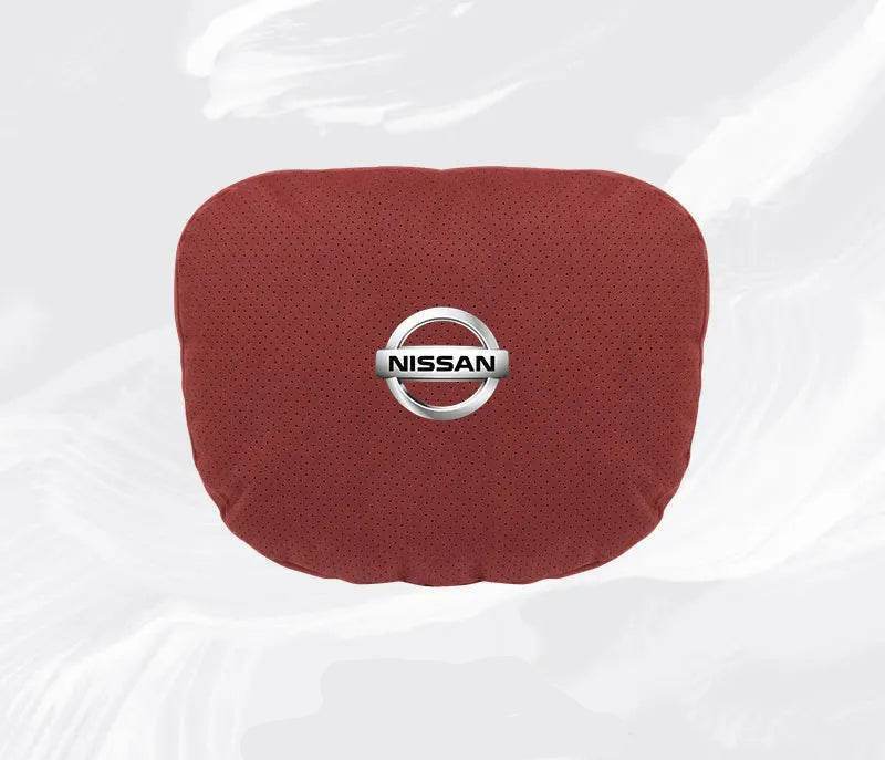 Nissan Car Neck & Lumbar Support Pillow for Sentra, Altima, X-Trail, Qashqai, Kicks & More - headrest 1pc white