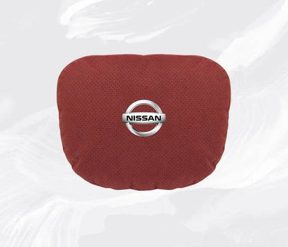 Nissan Car Neck & Lumbar Support Pillow for Sentra, Altima, X-Trail, Qashqai, Kicks & More - headrest 1pc white