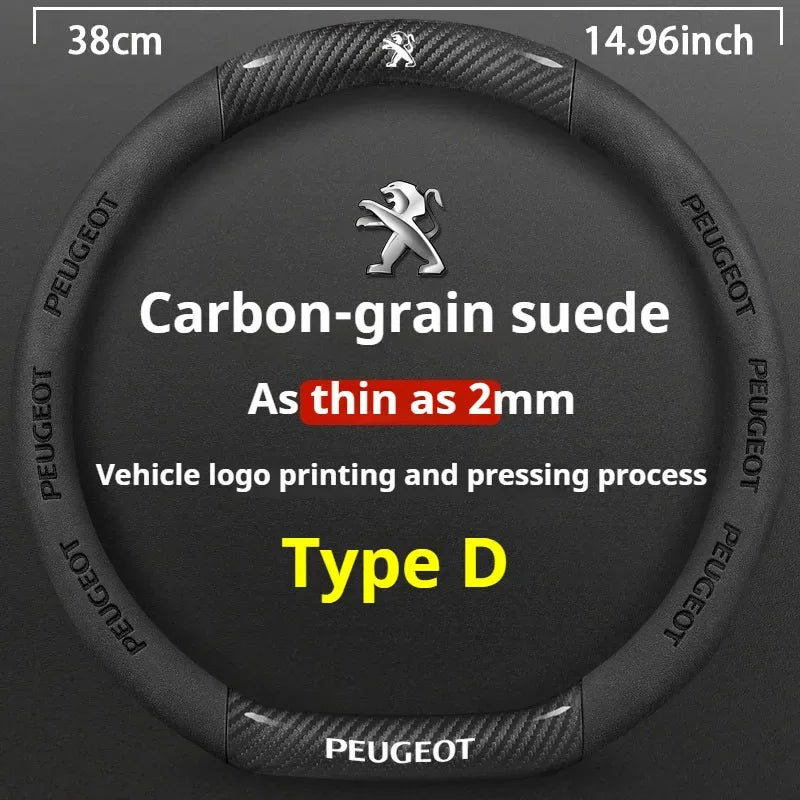 Peugeot Leather Steering Wheel Cover - D Type Black C