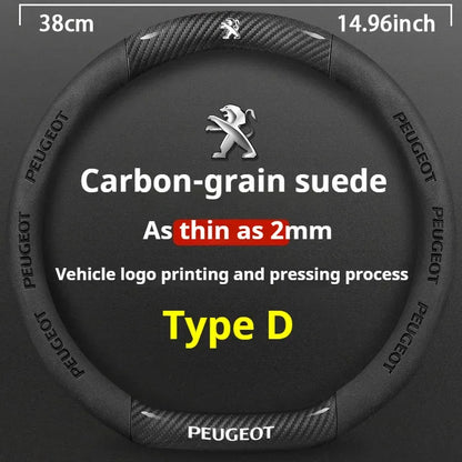 Peugeot Leather Steering Wheel Cover - D Type Black C