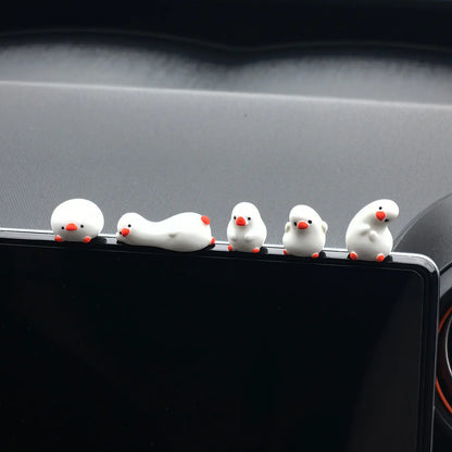 5-Piece Cute Duck Car Ornaments Set