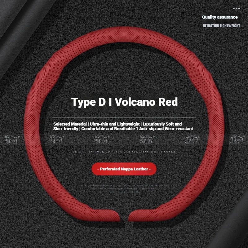 NIO Ultra-Thin Snap-On Steering Wheel Cover - Red (Style A)