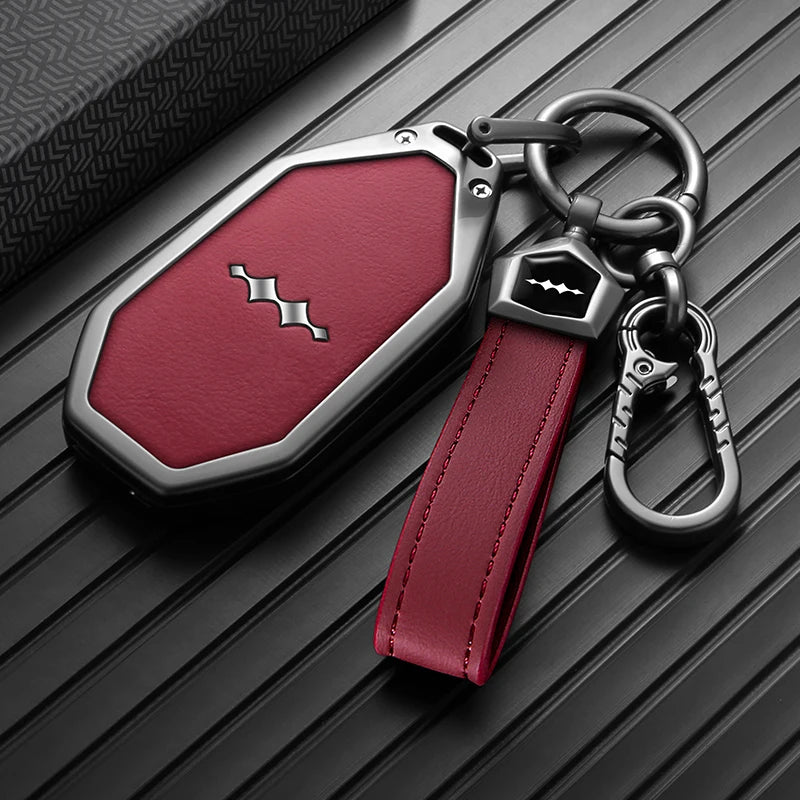 BYD Ti7 Zinc Alloy Smart Key Fob Cover - VDFCB-A Red Rope