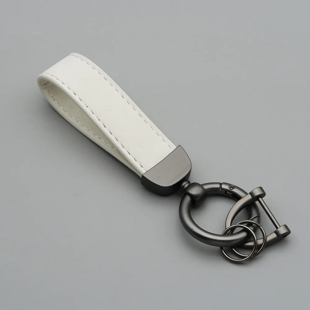 Custom Laser Engraved Suede Leather Keychain - Personalized Logo