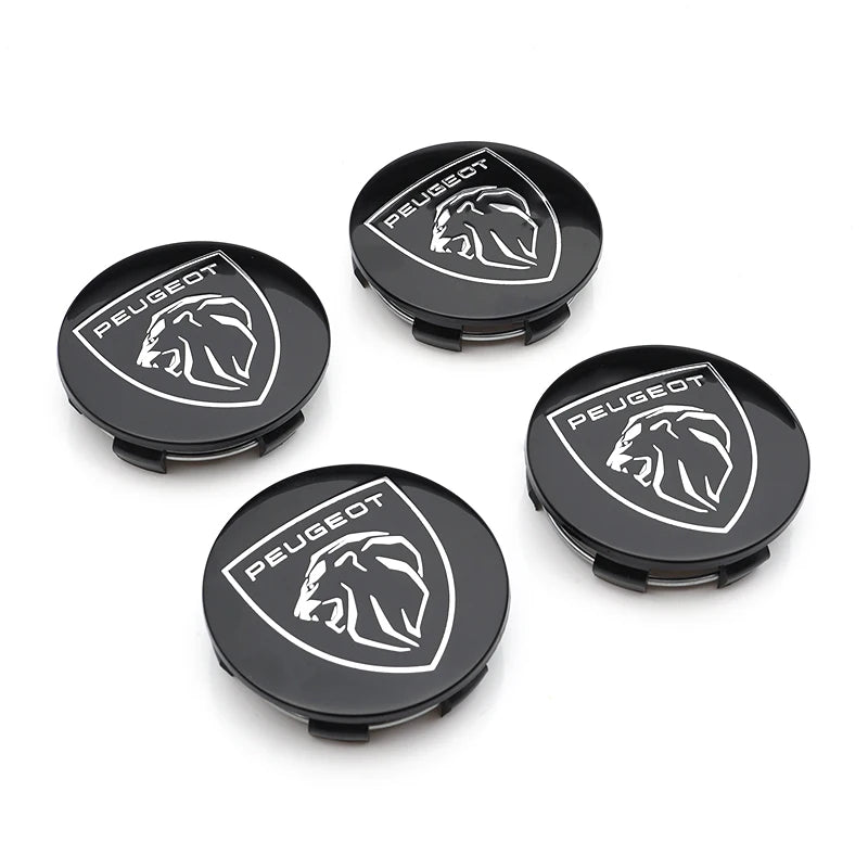 4Pcs Peugeot Wheel Center Hub Caps