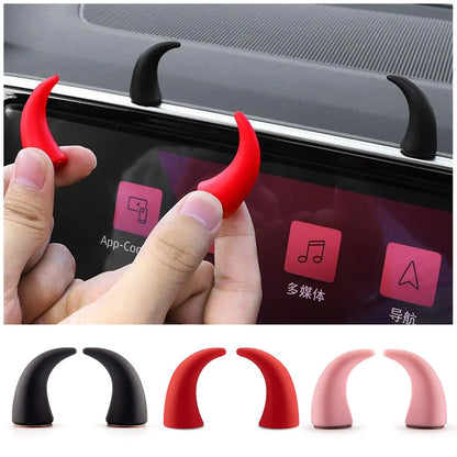 3D Devil Horn Car Interior Stickers – Fun Dashboard & Steering Wheel Decor