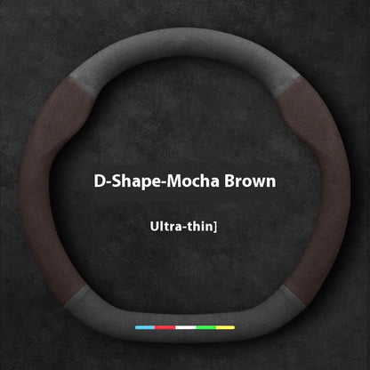 Genesis Microfibre Steering Wheel Cover - Brown (Style 2)