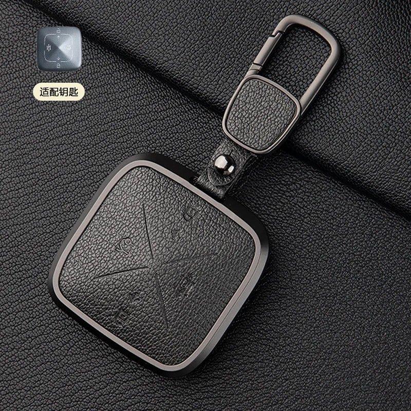 Zinc Alloy Leather Key Cover for Geely ZEEKR 001 7X 009 X Car Fob