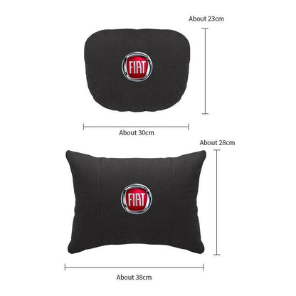 Suede Car Neck Pillow for FIAT 500, Ducato, Panda, Abarth & More – Ergonomic Headrest - headrest 1pc brown