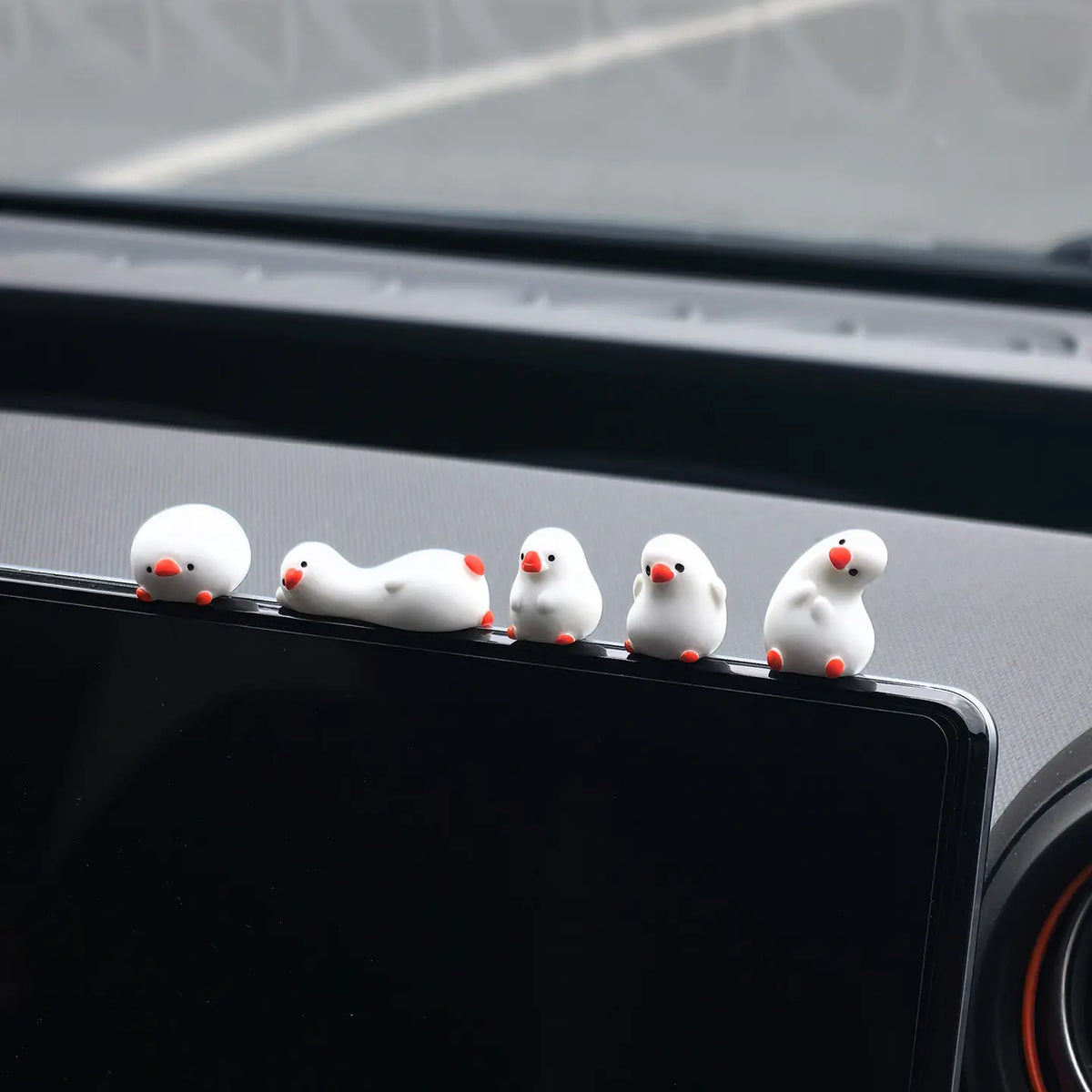 5-Piece Cute Duck Car Ornaments Set
