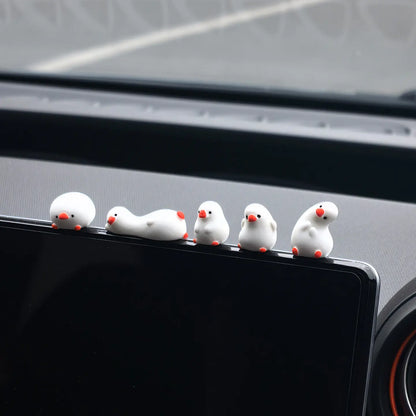 5-Piece Cute Duck Car Ornaments Set