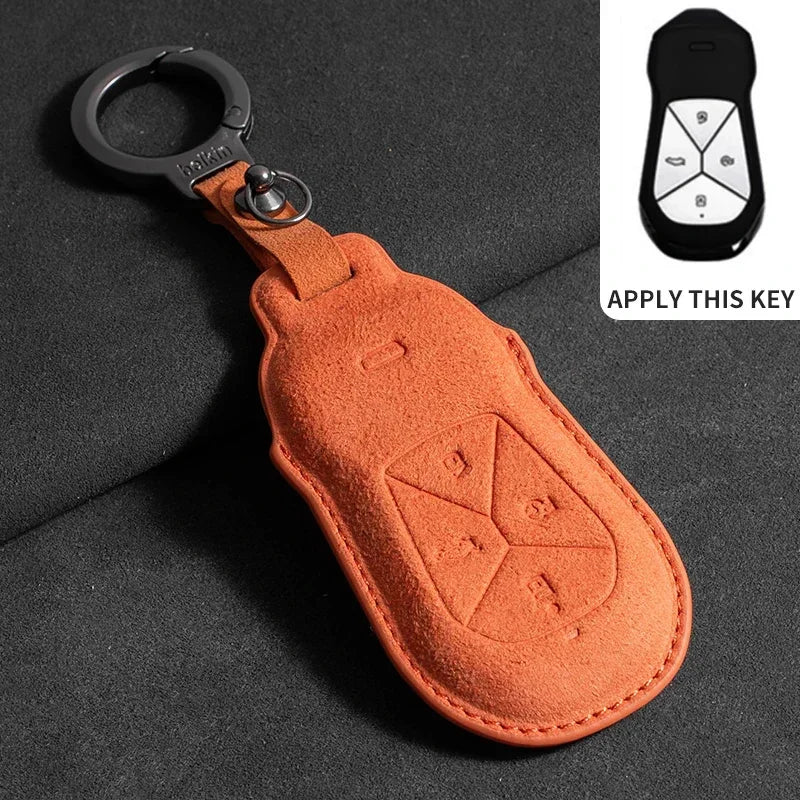 XPeng Suede Key Case - Orange B1