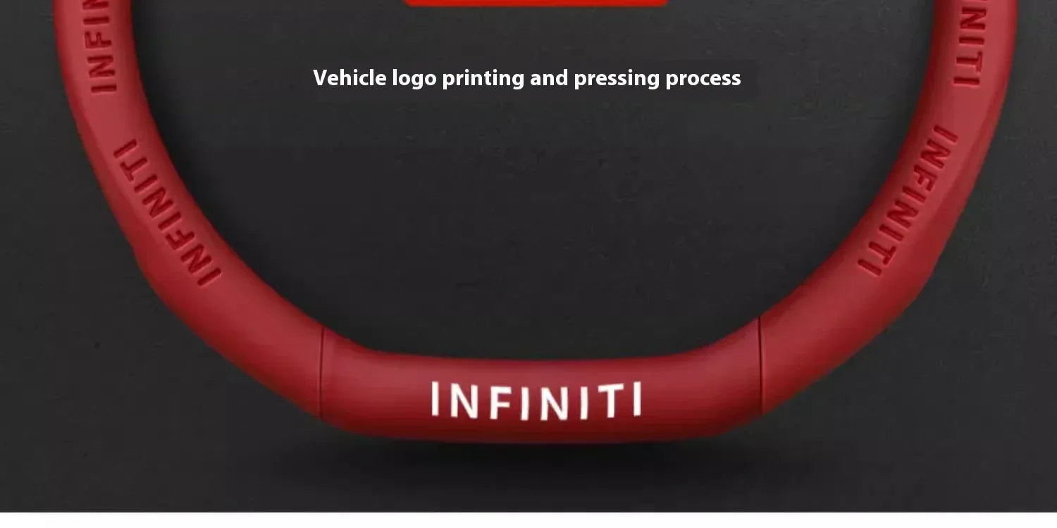 Infiniti Carbon Fiber Leather Steering Wheel Cover - O Leather Red