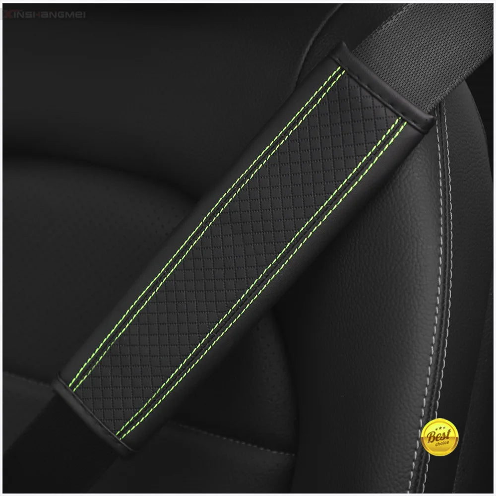 Leather Seat Belt Shoulder Pads – Breathable Safety Covers & Cushion Protection - 1