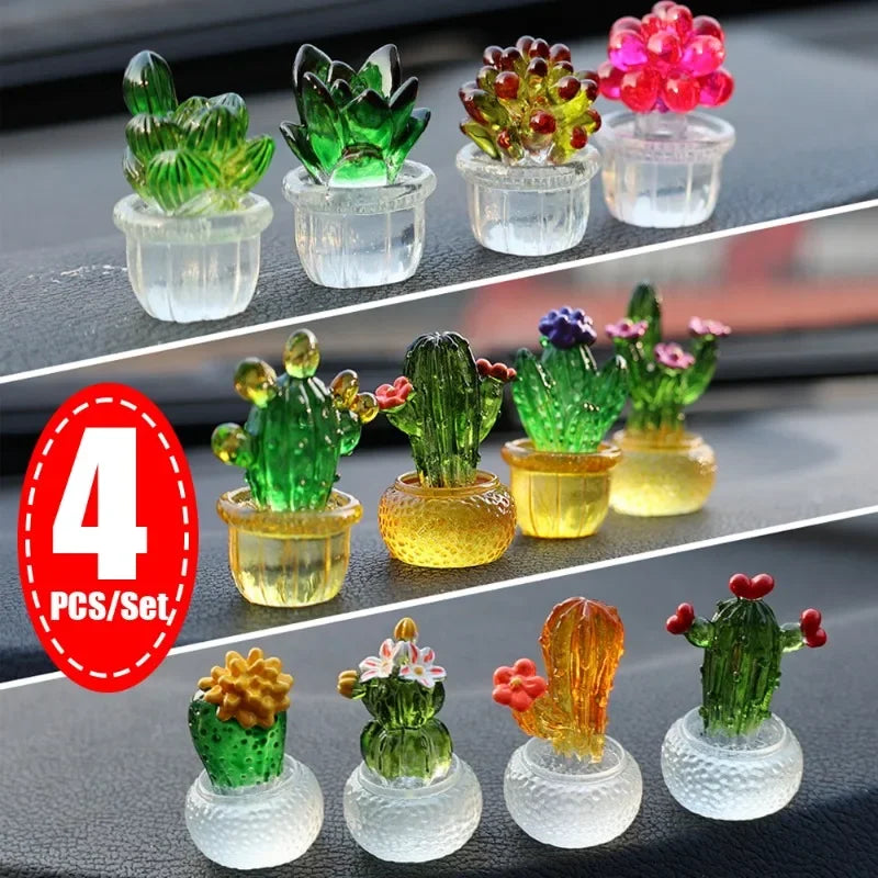 Mini Cactus Car Dashboard Ornament