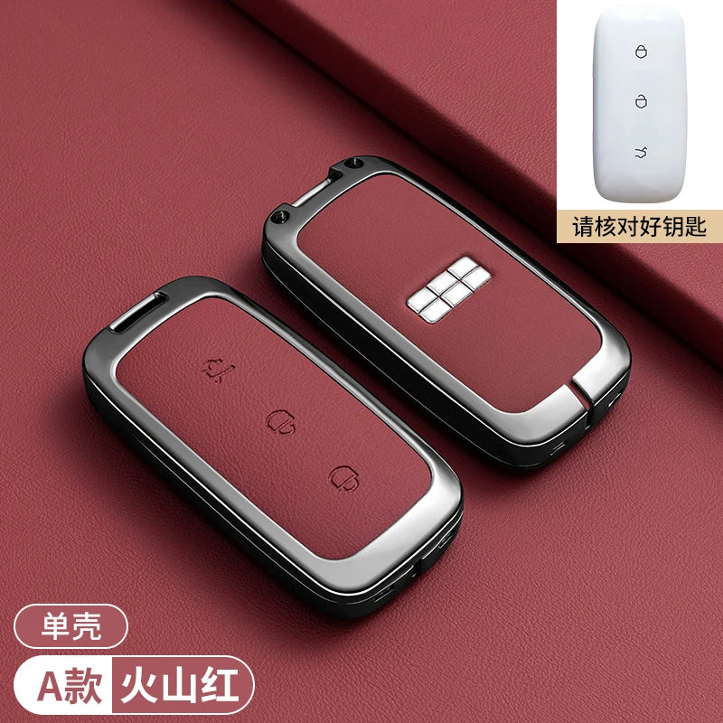 Zinc Alloy Leather Key Case Cover for Geely Galaxy EX5 Proton eM AS