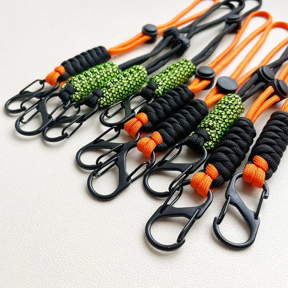 Hand Woven Paracord Keychain Wrist Strap with Quick Release Buckle