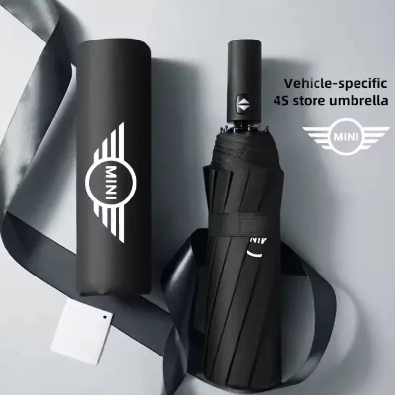 MINI Cooper Automatic Foldable Car Umbrella | Portable Sun & Rain Cover - 