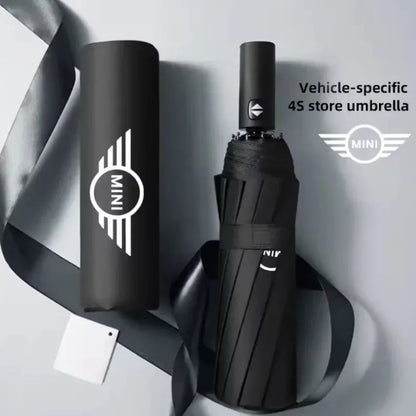 MINI Cooper Automatic Foldable Car Umbrella | Portable Sun & Rain Cover - 