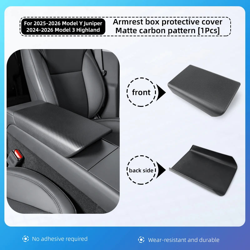 Armrest Box Cover for Tesla Model Y Juniper & Model 3 Highland – Soft Anti-Scratch Case