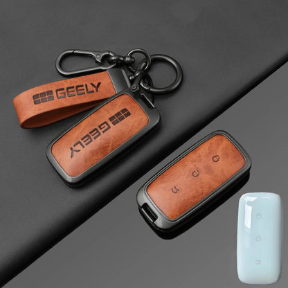 Metal Leather Car Key Case Cover for Geely Proton Vehicles