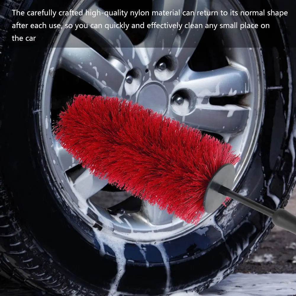 45cm Soft Bristle Car Wheel & Tire Cleaning Brush – Non-Scratch Rim Detailing Tool - 