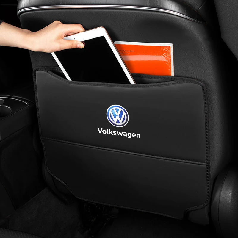 VW Car Seat Back Protector Anti-Kick Mat Storage Bag Golf Tiguan